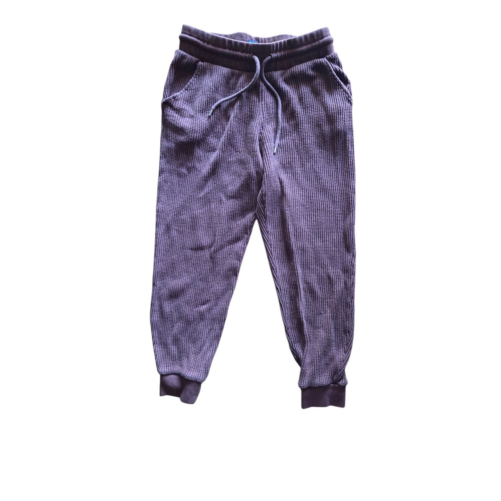 Gap Womens Waffle Knit Joggers Plum Purple Thermal Lounge Pants Drawstring Small